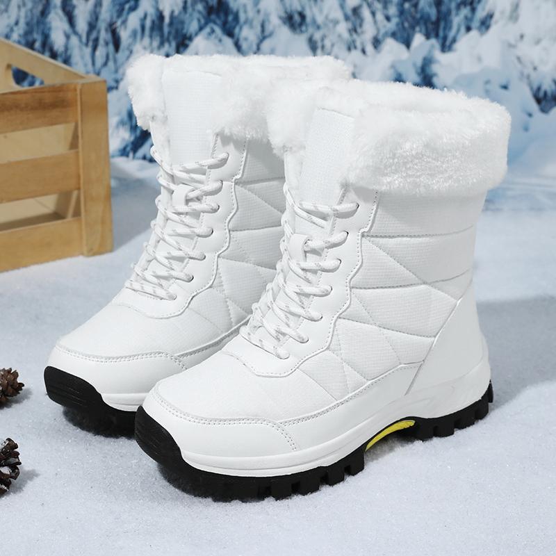 

TUINANLE Новые хлопковые туфли, непромокаемые длинные сапоги для женщин, для улицы, с толстым бархатом и теплотой, зимние сапоги мужские 38 белый