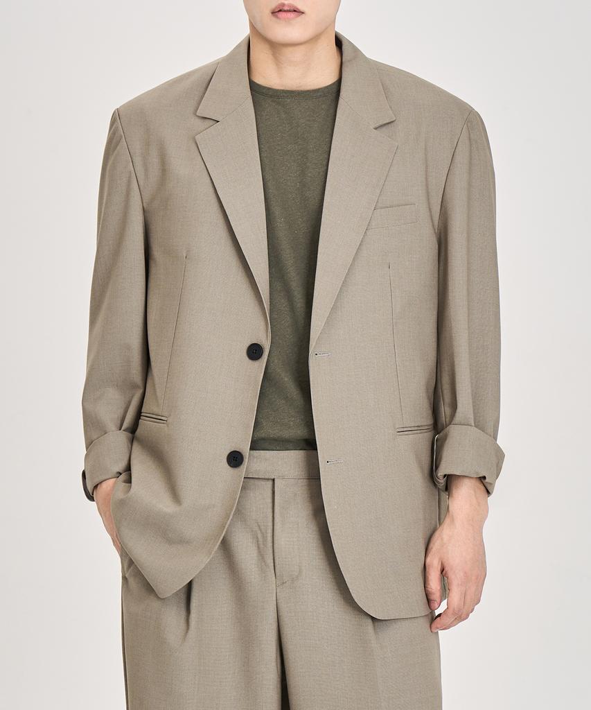 Prairie Airflow Loose Fit Blazer (Light Khaki)