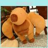 Cute Capybara Plush Doll With Muscular Design Cozy Cushion For Kids And Adults