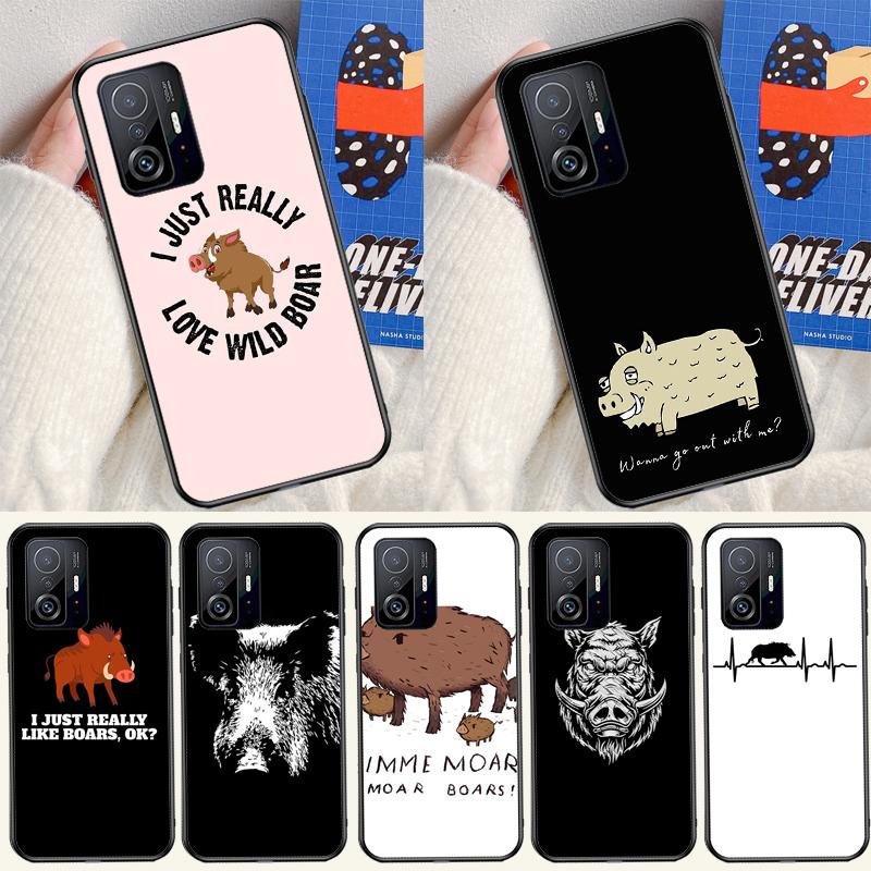 Cute wild boar funny Cartoon Case For Xiaomi 14T Pro 13T 11T 12T 13 14 15 Ultra POCO X7 Pro X3 X5 X6 F5 F6 M6 Pro Cover