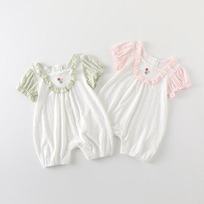 100-Day Korean Style Little Princess Baby Romper - Short-Sleeved, Lightweight Summer Jumpsuit