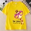 Funny Giraffe Print Short Sleeve TShirt Unisex Unisex Round Neck Casual Streetwear Cotton Printed Graphic Tees Unisex Clothes