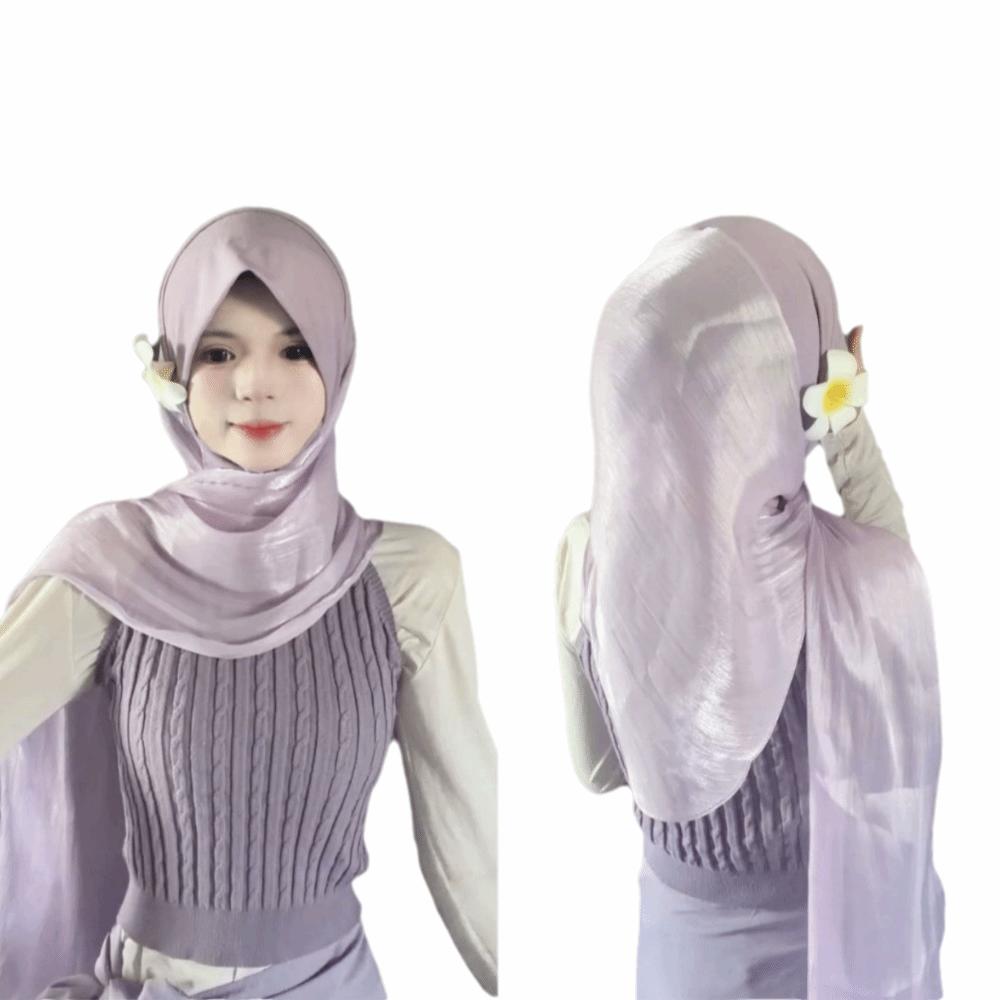 Premium Fabric Muslim Scarf Shawls Soft Texture Integrated pullover scarf  Women