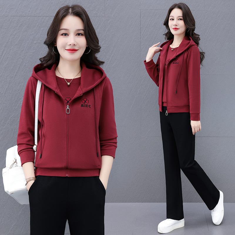 Autumn and Winter Casual Sportswear Set for Women, Autumn Style Women's Fashionable Round Neck Running Suit for Women, Vest Three Piece Set