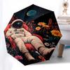 1pc Flower Garden Astronaut Automatic Opening/Closing Umbrella, Portable Folding Design, Outdoor for Fans & Travelers, Ideal Gift for Any Occasion.V09