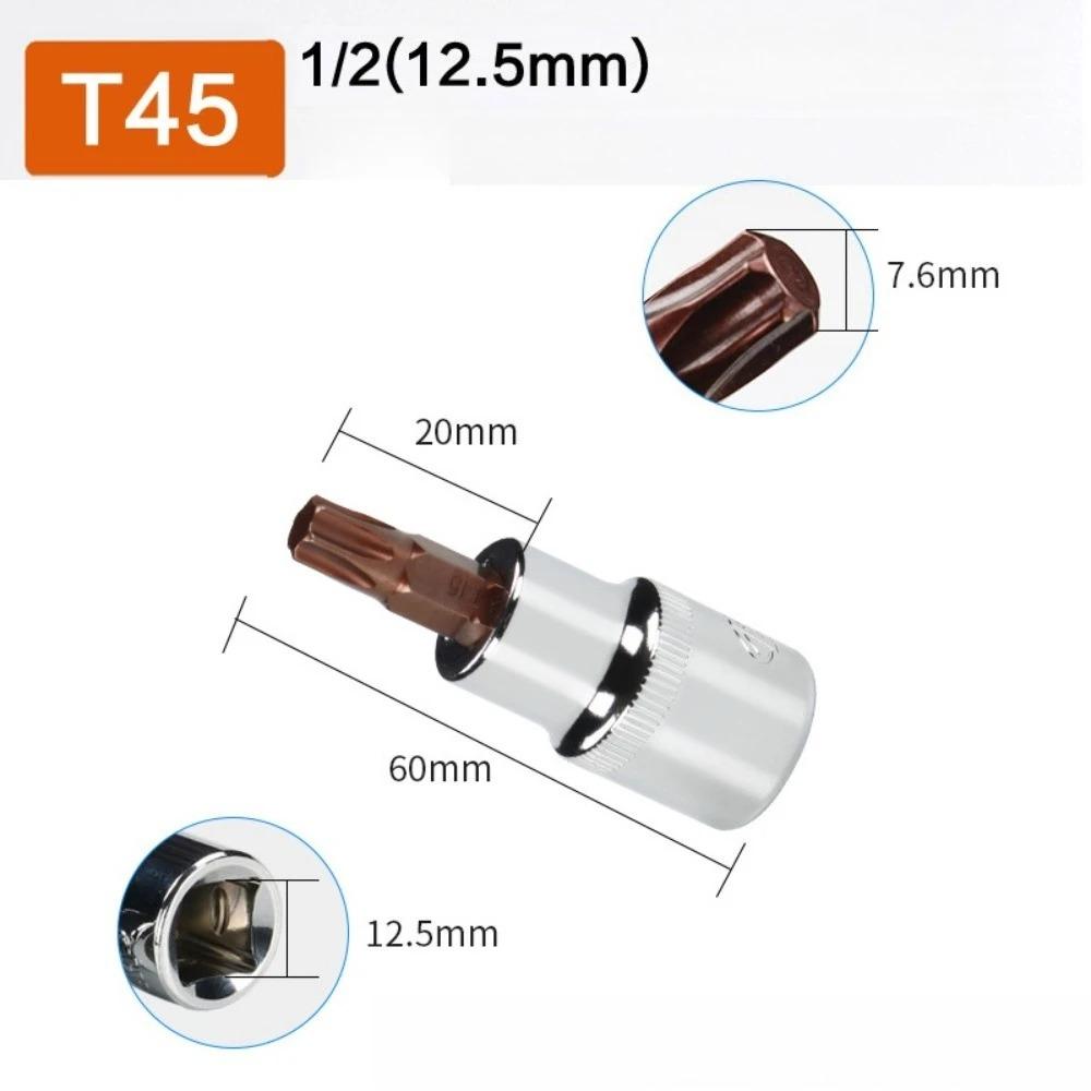 Torx Screwdriver Bit 1/2inch Socket Bits Adapter T20 T25 T30 T40 T45 T50 T55 T60 T70 Torx Socket Adapter For Ratchet Wrenches