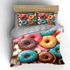 "Colorful Donut Art Decor Set" Bedding Set with 1 Duvet Cover 2 Pillowcases Single Double King Queen, Gift