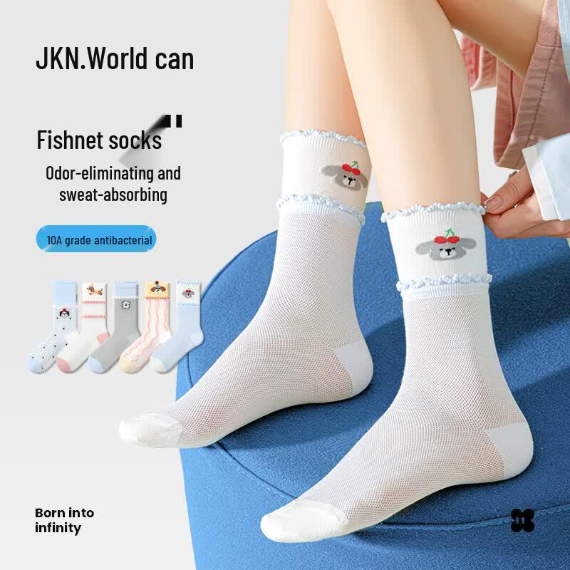 JKN Women s Cartoon Mid-Calf Socks One Size 35-40