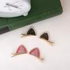 Princess Shiny Woman Girls Hair Accessories Cat Ears Hair Clips Duckbill Clip Crystal Barrettes