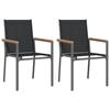 VidaXL Chaises de jardin lot de 2 noir 55x61,5x90cm textilène et acier 364099