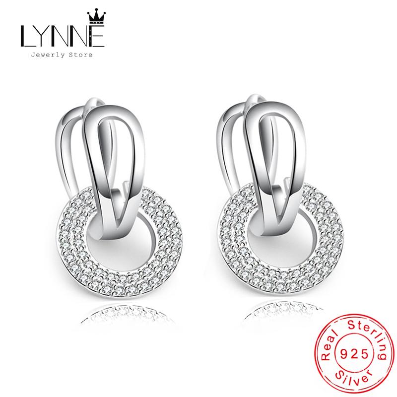 

New Fashion Round&Square AAA Zircon Pendant Hoop Earrings 925 Silver Fine Rhinestones Drop Women Gift Jewelry Eardrop серебряный
