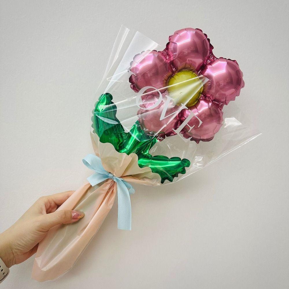 10pcs Romantic Daisy Rose Flower Balloon Colorful Five Petal Flower Balloon  Valentine’s Day Gift