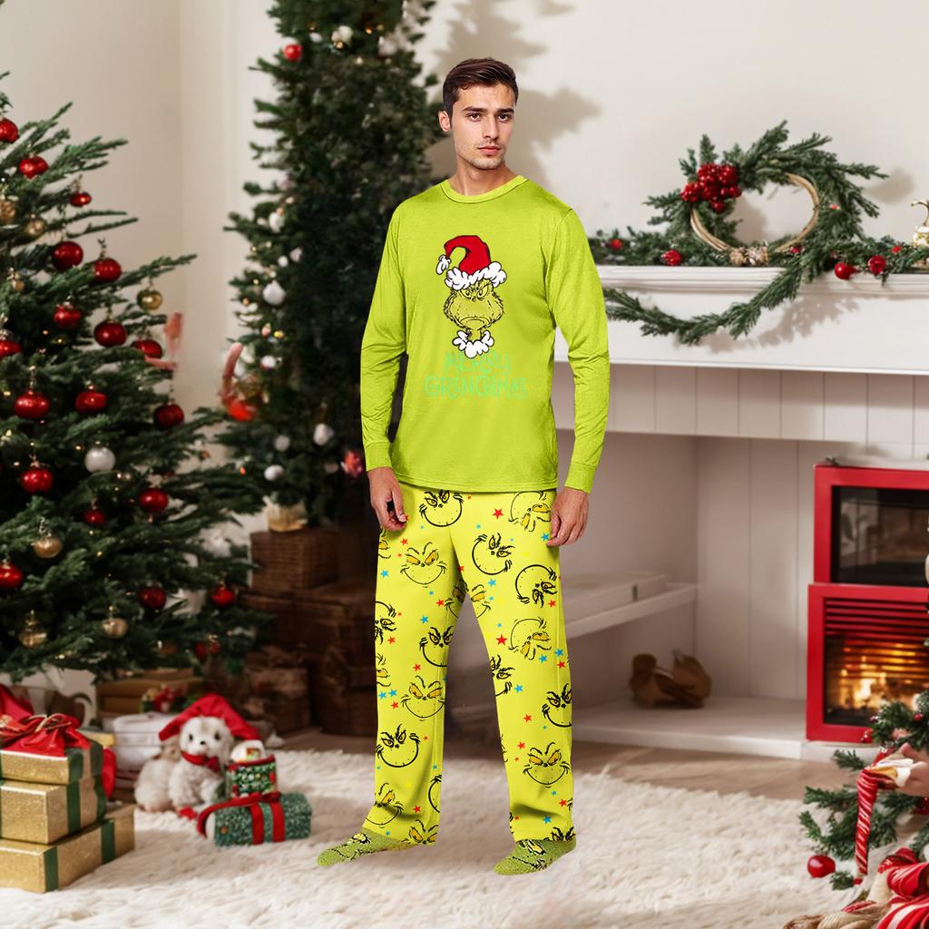 Parent-child Christmas Print Home Suit Long-sleeved Top And Pants