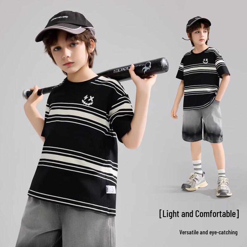 ASK JUNIOR Boys  Retro Stripe Short Sleeve T-Shirt 160