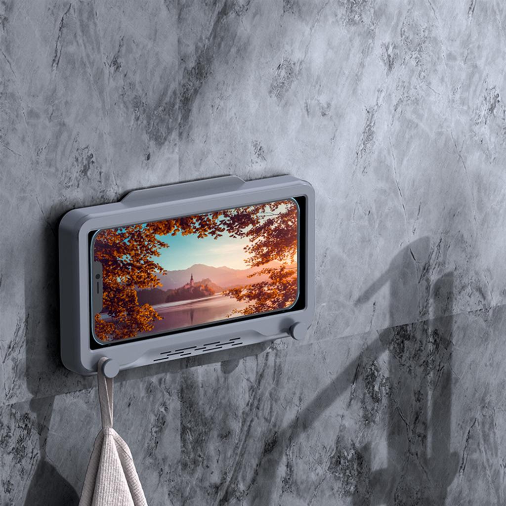 Dusch Handyhalter Badezimmer 360 Grad drehbar Bohrfrei Wasserdicht Wandmontiertes Handy