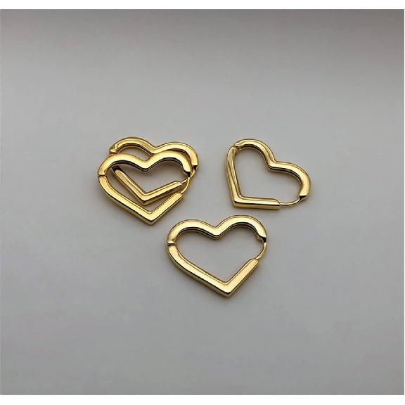 Gold Heart Hoop Earrings for Women Gold Thick Chunky Heart Hoop Earring Heart Huggies Earrings for Women Jewelry Gifts