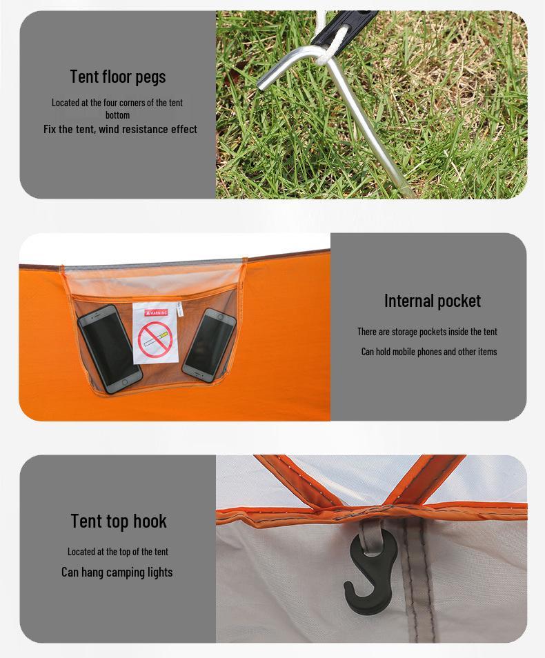 Tenda Portatile Lupo Artico: Due Stanze e Un Salone con Protezione Sole e Pioggia per il Campeggio