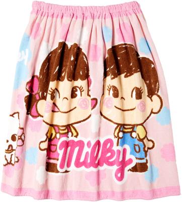 Marushin 60cm Wrap Milky Product 3095002100 Peko-chan Towel, Smiles, 100% Cotton, 60x120cm, Girl's, Number