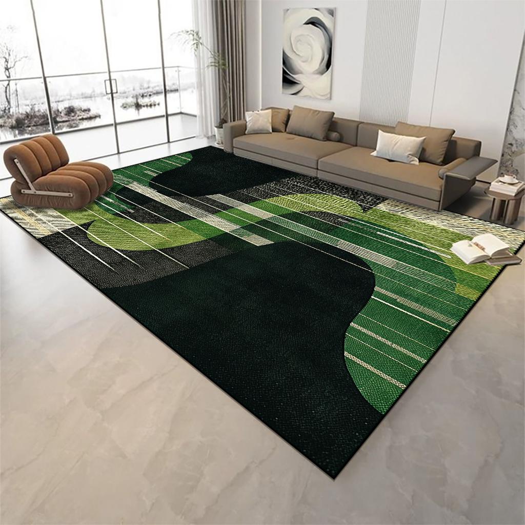 Nordic Light Luxury Large Living Room Carpet Home Soft Decoration Bedroom Bedside Rug Green Abstract Lounge Sofa Table Floor Mat