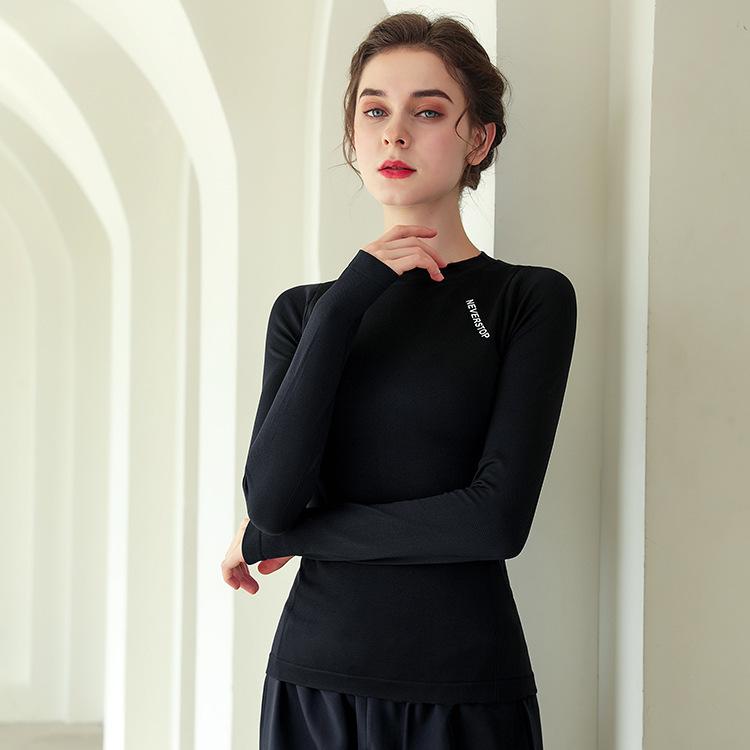 Îmbrăcăminte de yoga Alergare pentru femei Uscare rapidă Îmbrăcăminte exterioară Cămașă de jos Sport Fitness Topuri Stretchy strâmt Skinny Top cu mânecă lungă