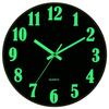 12 Inch Luminous Silent Quartz Art Deco Oval Fluorescent Wall Clock with Needle Display for Living Room and Bedroom