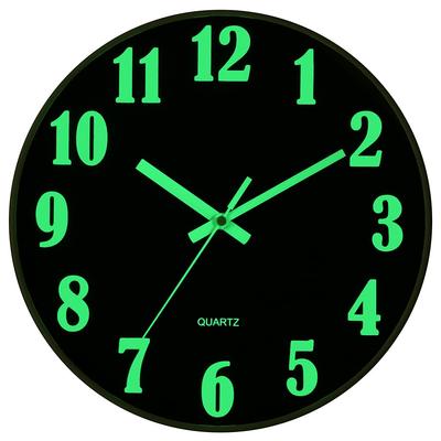 12 Inch Luminous Silent Quartz Art Deco Oval Fluorescent Wall Clock with Needle Display for Living Room and Bedroom