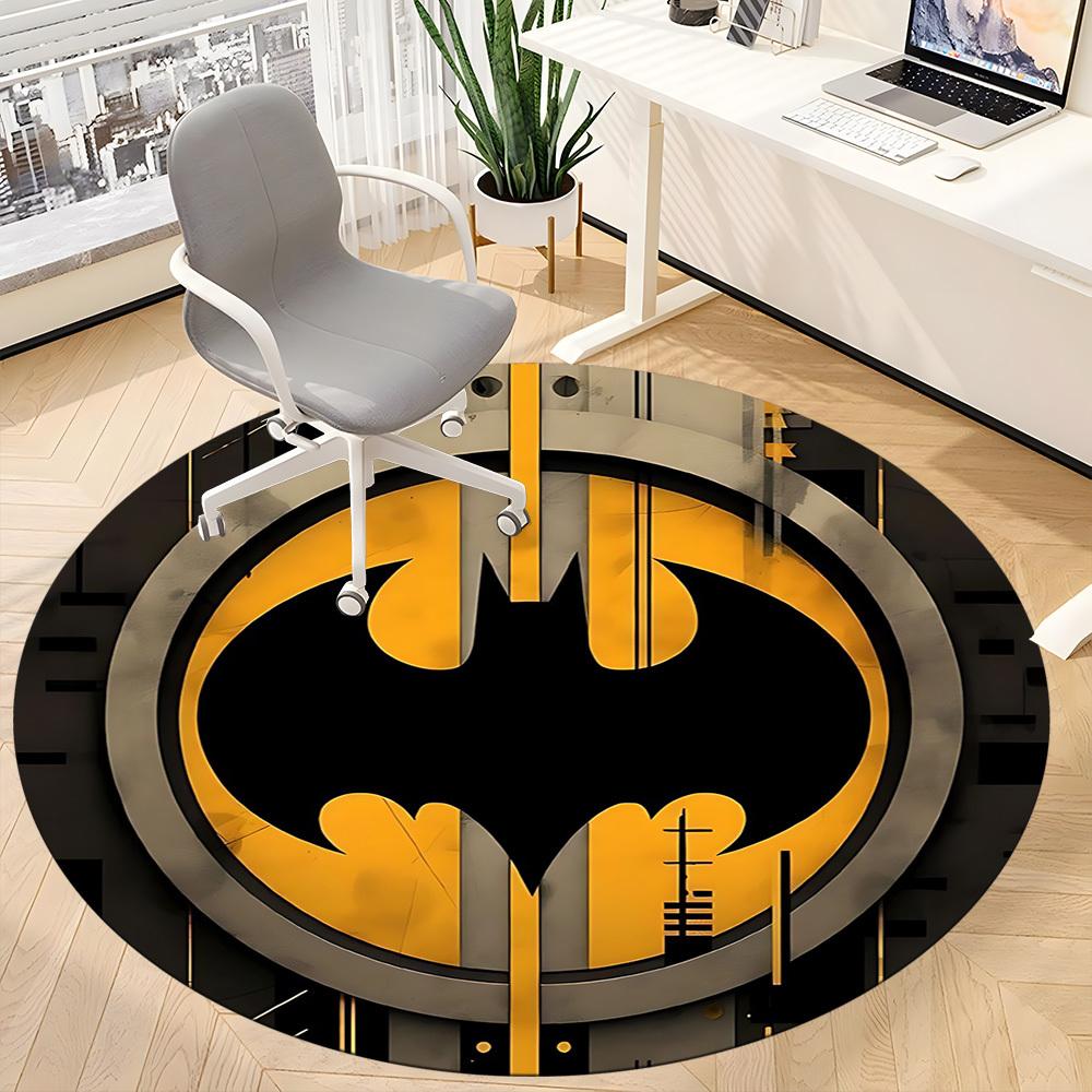 1pc Batman Office Round Area Rug, Under Office Chairs Bedroom Living Room Home Decor, Room Deco, Available in Various Sizes