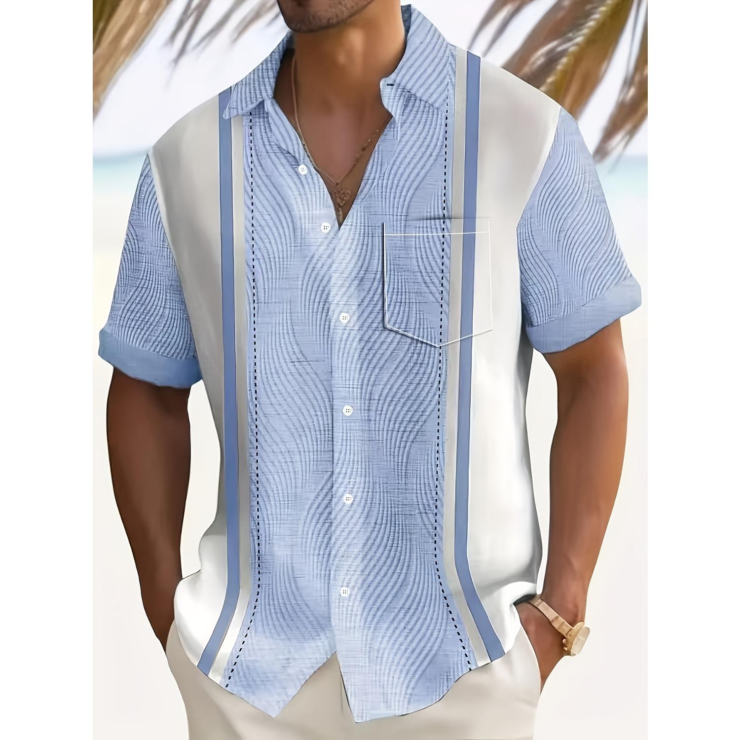 

Летняя мужская рубашка с коротким рукавом, рубашка с европейским и американским принтом, мужская повседневная рубашка 2XL