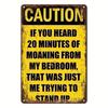 Funny Metal Wall Sign Vintage Bedroom Humor Warning Art Decor for Bar Cafe