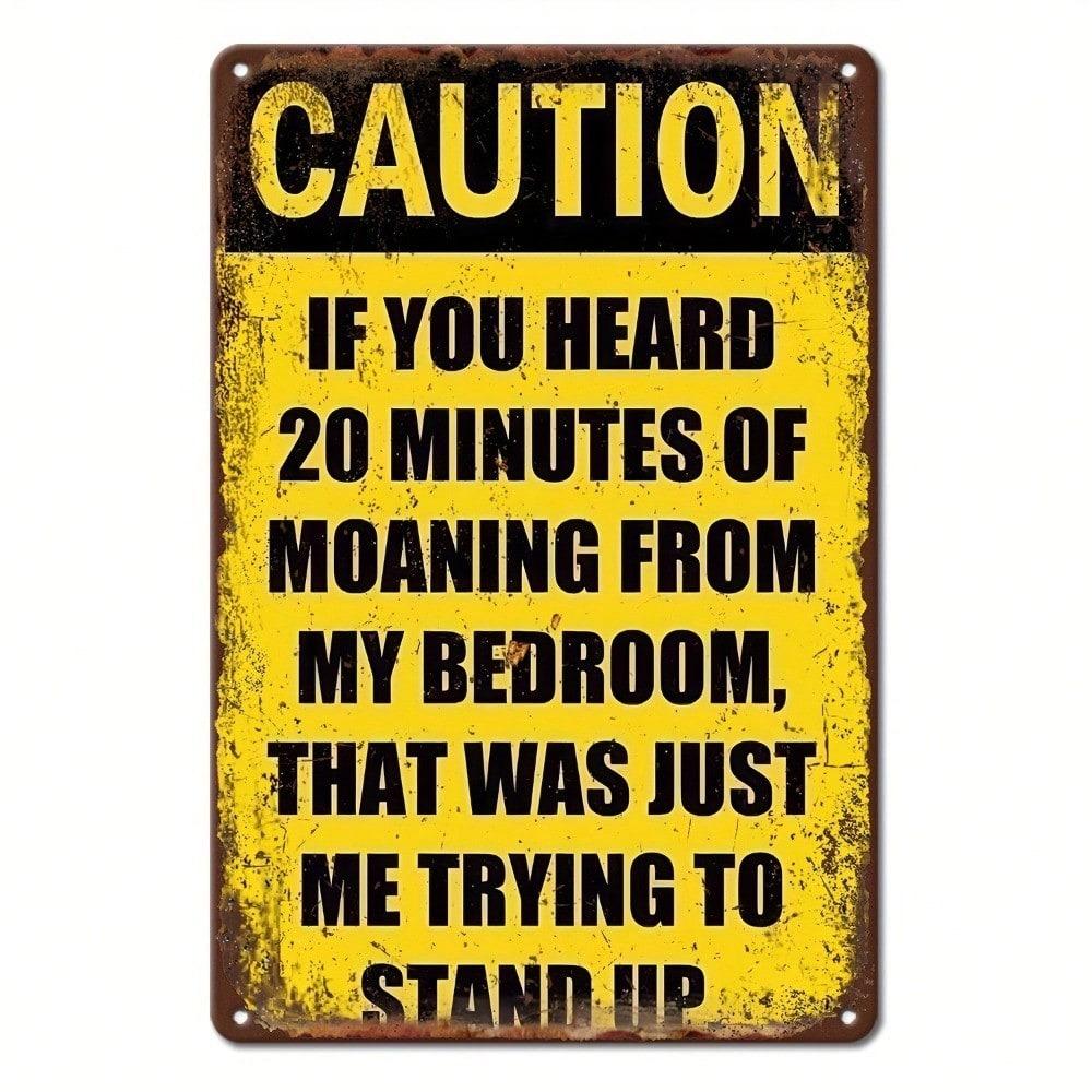 Funny Metal Wall Sign Vintage Bedroom Humor Warning Art Decor for Bar Cafe