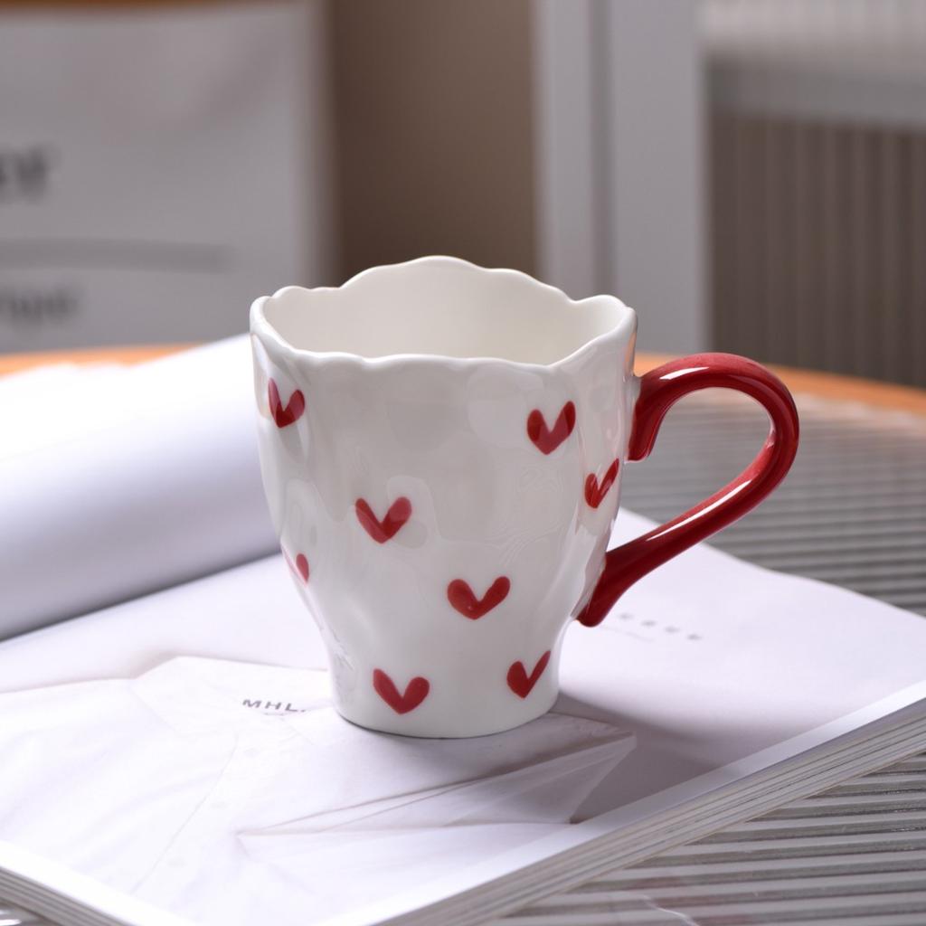 Cartoon Clouds Ceramic Cup Coffee Mug Children's Breakfast Hand-painted Irregular Flowers Mugs Coffee Cups Afternoon Tea Cup