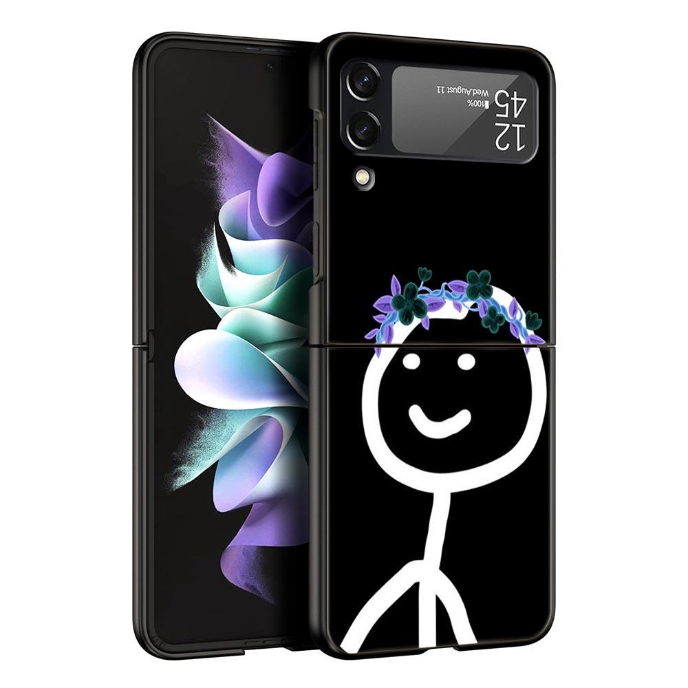 Funny Cute Cartoon Matchman Phone Case for Samsung Galaxy Z Flip 3 4 5 Shell For Samsung Z Flip3 Flip4 Hard PC Bumper Cover