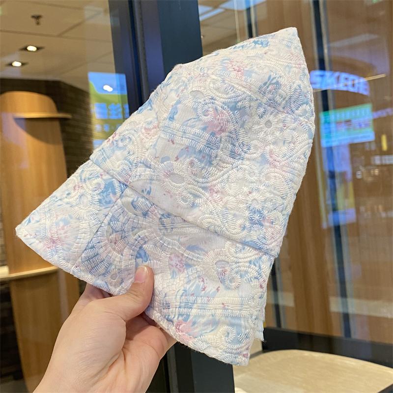 Spring and Summer Embroidery Thin Bucket Hat Women's Casual High-end Women's Pot Hat Breathable Thin Hat Women