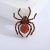 Spider Brooch Shiny Rhinestone Decor Realistic Spider Shape Clothes Collar Decoration Anti-rust Alloy Lightweight Clothes Jewelry Lady Gift