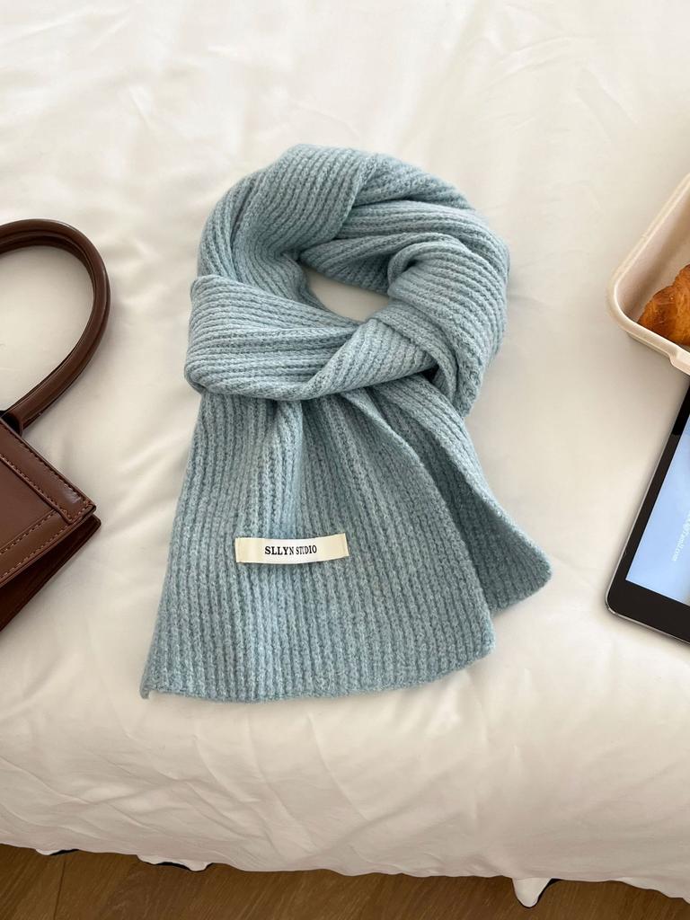 Damen Weicher Uni-Schal Warmer Dicker Plüschschal Lässiger Herbst Winter Mode Halstuch Für Täglich Draußen