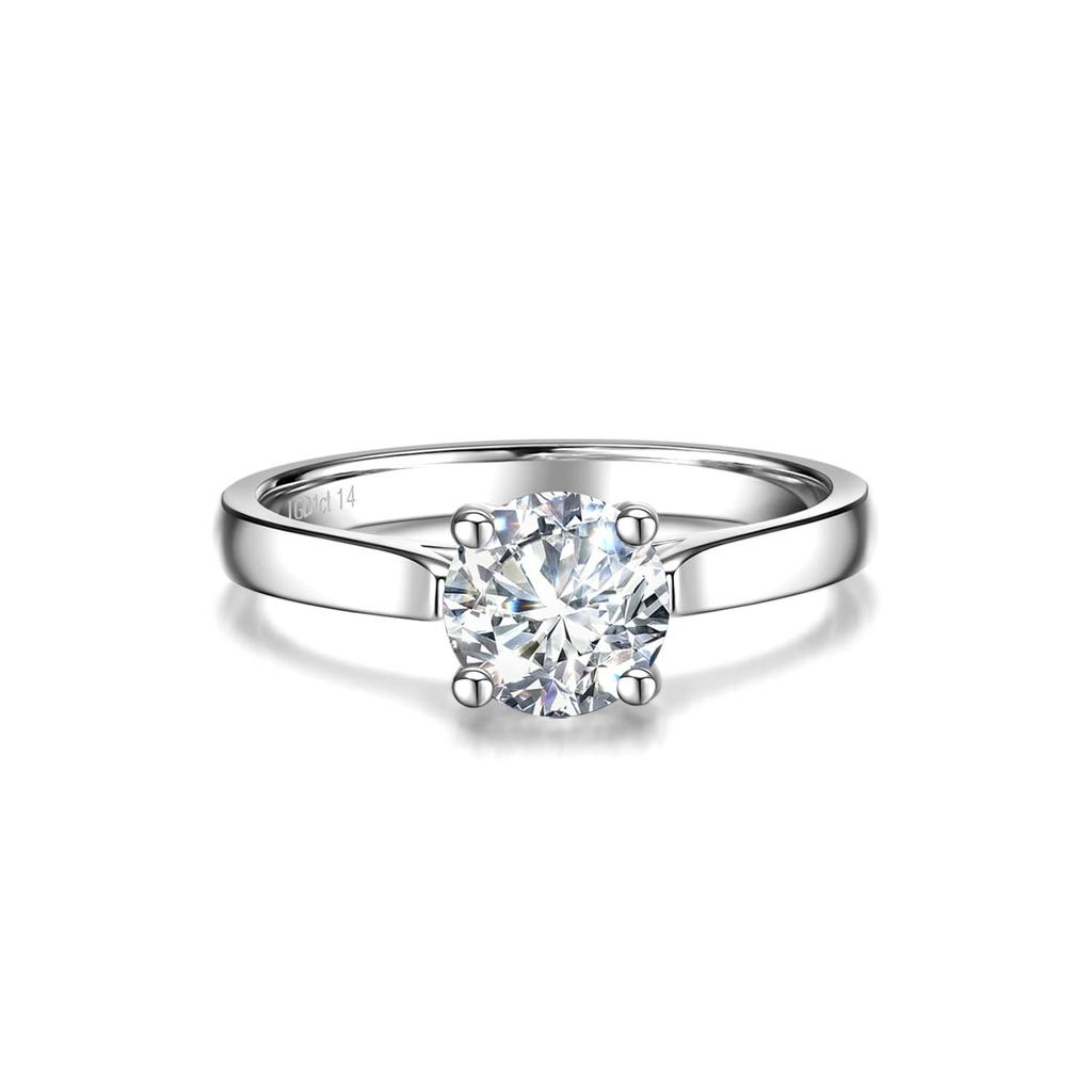 AGVANA Proposal Ring with a Size 14 1 Perfect for Everyday and Christmas Gift Wrapping Included Women's Lab-Grown Diamond, [0.5ct / Stone], Silver,