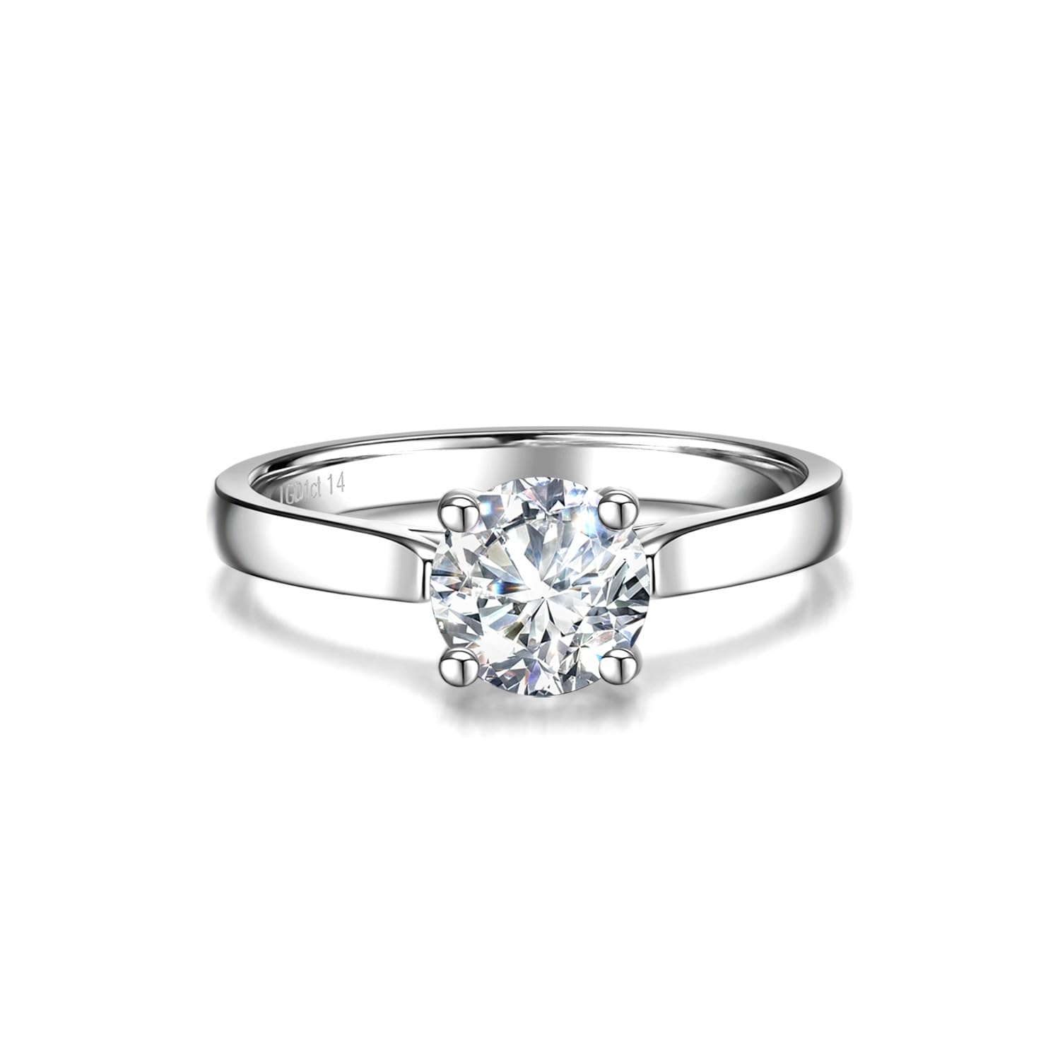 

AGVANA Proposal Ring with a Size 14 1 Perfect for Everyday and Christmas Gift Wrapping Included Women s Lab-Grown Diamond, [0.5ct / Stone], Silver,