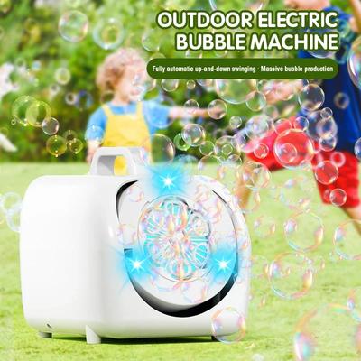 Portable Handheld Stage Bubbles Blowing Led Lights Kids Electric Automatic Maker Bubbles Toys Outdoor Wedding Party Prop Game
