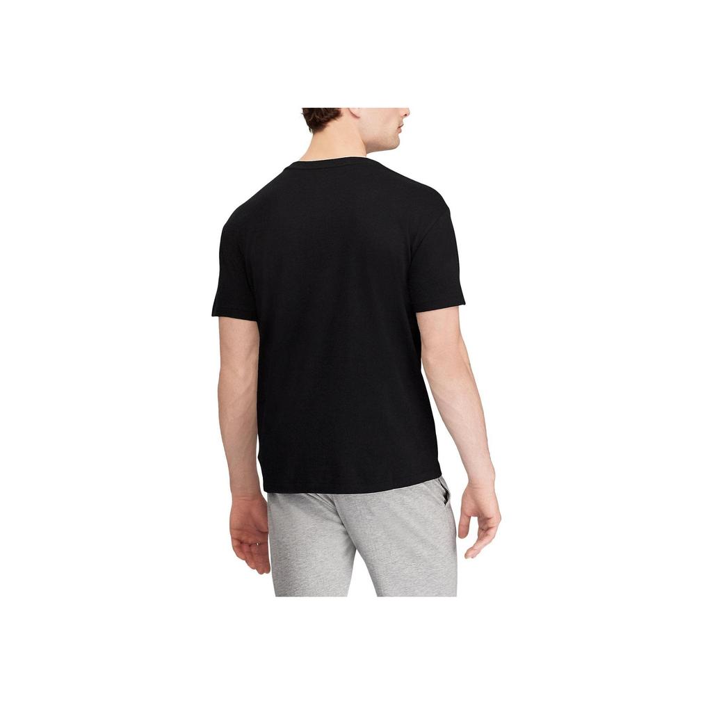 Polo Ralph Lauren Solid Color Letter Logo Embroidered V-Neck Short Sleeve T-Shirt Men Tops Black 710866052-001