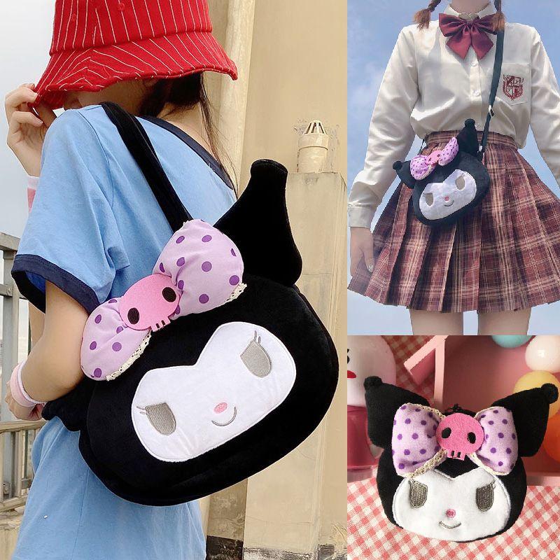 Adorable Kuromi Plush Handbag For Women And Girls Featuring Cute Kawaii Design