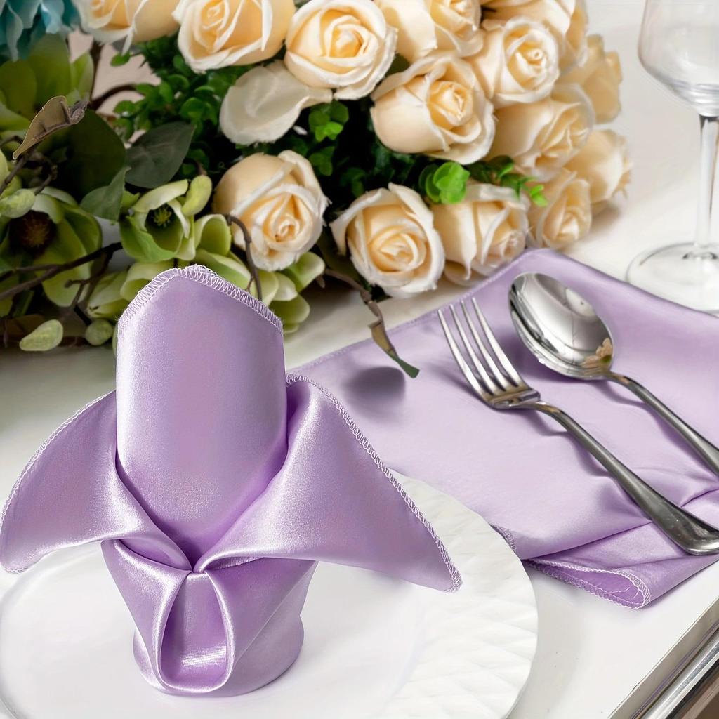 Satin Polyester Luxury Napkin for Weddings & Festive Table Decoration