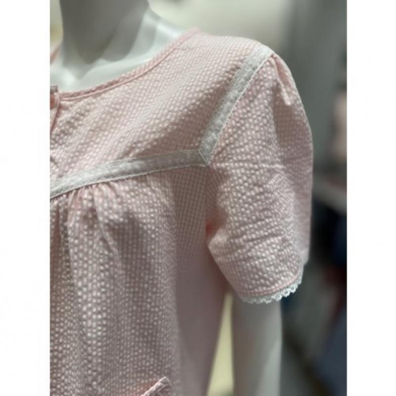 Triumph Women Short Sleeve Dress Orange Check Ripple Tewop113or 