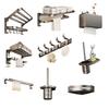 Towel Rack Foldable Wall Mounted Space Aluminum Towel Rail with Hooks Black Matte Finish Durable Rust-Resistant Bathroom Storage
