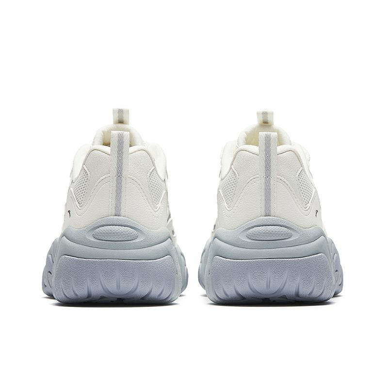 Anta Synthetic Leather Fabric Trendy Durable Non-Slip Thick Sole Supportive Low-Top Dad Shoes Kids sneaker Ivory-White Silver 122618853-5