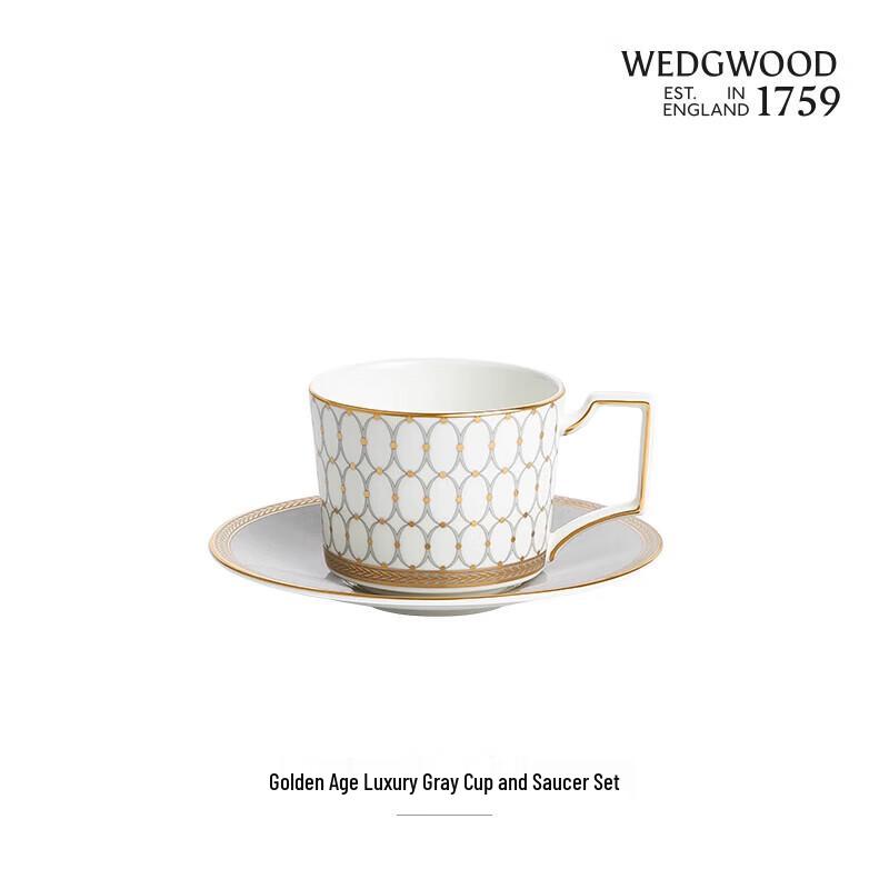 Wedgwood Golden Age Elegant Grey Cup and Saucer Set
