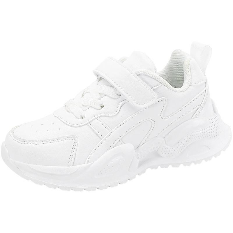 Little White Shoes Children's Sports Shoes 2025 Spring and Autumn New Campus Running Shoes Leather Surface Non-slip Soft Sole Casual Shoes Tide