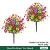 Violet Eucalyptus Garden Stake: Realistic Faux Flower Decoration with Ground Peg