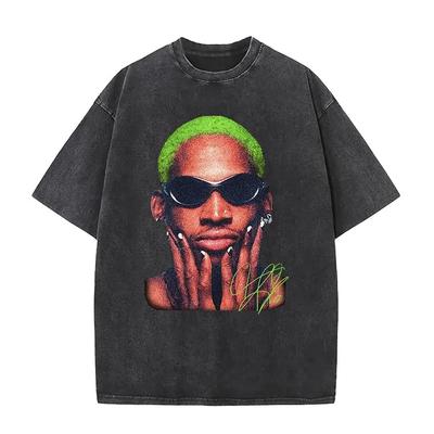2026 Dennis Rodman Vintage Gewaschenes T-Shirt Herren Damen Cool Hip Hop Gothic Übergroße T-Shirts Rundhals Hohe Qualität Mode T-Shirt Streetwear