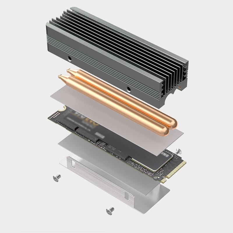 Wydajny system chłodzenia termicznego dysku SSD M.2 2280 z podkładką silikonową, kompatybilny z jednostronnymi i dwustronnymi dyskami NVME M.2 SSD