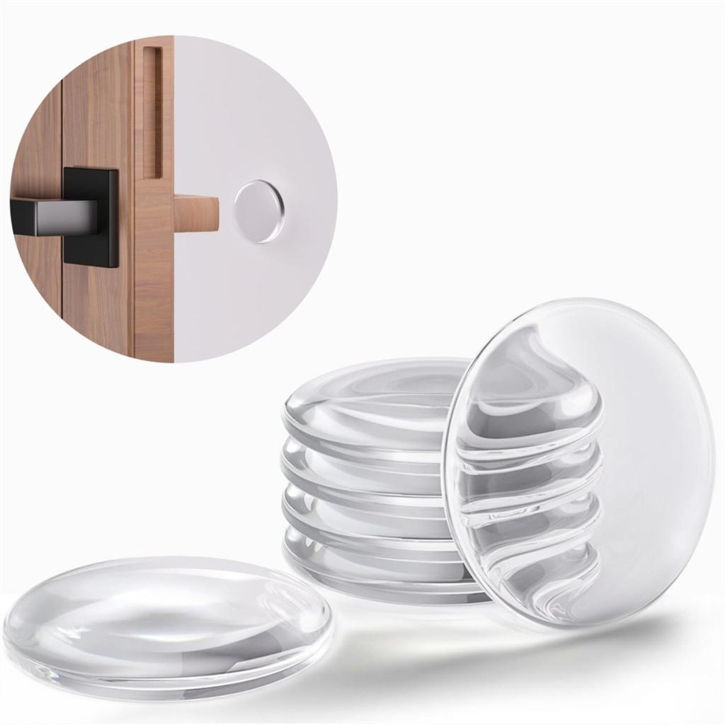 Self Adhesive Silicone Anti Collision Pads Transparent Noise Reducing Door Handle Protectors for Furniture Home Improvement